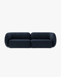 CANAPEA CU 4 LOCURI KATE, ALBASTRU INCHIS, 243X99 CM, TAPITAT CU TAPITERIE DIN TEXTIL BOUCLE BALOO, MICADONI