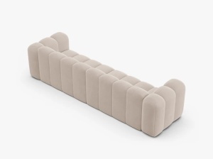 CANAPEA CU 4 LOCURI LUPIN 288, BEJ DESCHIS, CU TAPITERIE DIN CATIFEA VENUS, MICADONI - Img 3