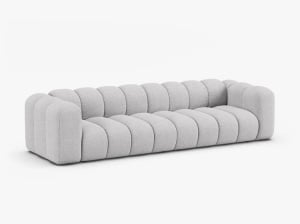 CANAPEA CU 4 LOCURI LUPIN 288, GRI DESCHIS, CU TAPITERIE DIN TEXTIL BOUCLE BALOO, MICADONI - Img 2