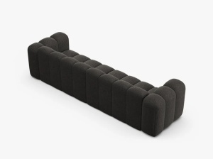 CANAPEA CU 4 LOCURI LUPIN 288, GRI INCHIS, CU TAPITERIE DIN TEXTIL CHENILLE EDEN, MICADONI - Img 3