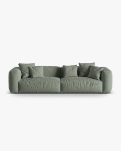 CANAPEA CU 4 LOCURI, MARTINA,VERDE MUSCHI, 320 CM, CU TAPITERIE DIN TEXTIL STRUCTURAT BOSTON, MICADONI