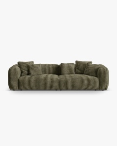 CANAPEA CU 4 LOCURI, MARTINA, VERDE MUSCHI, 320 CM, CU TAPITERIE DIN TEXTIL CORDOI TILIA, MICADONI