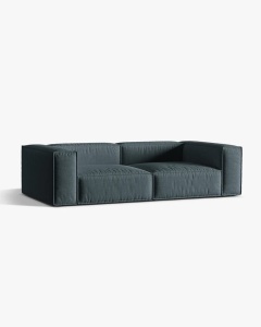 CANAPEA CU 4 LOCURI, NURIA PETROL INCHIS, 250X110 CM, TAPITAT CU TAPITERIE DIN TEXTIL STRUCTURAT LIBERTY, MICADONI - Img 2