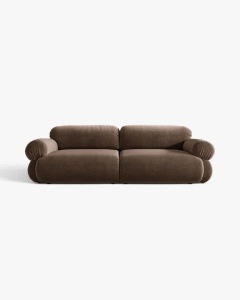 CANAPEA CU 4 LOCURI, OPHELIA, CIOCOLATIU, 257 CM, CU TAPITERIE DIN TEXTIL CATIFEA VENUS, MICADONI