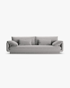 CANAPEA CU 4 LOCURI, TORINO, 250X103, GRI DESCHIS, CU TAPITERIE DIN TEXTIL STRUCTURAT WIND, MICADONI
