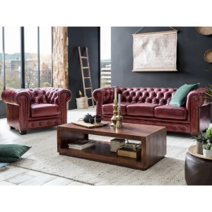 CANAPEA DE LUX CHESTERFIELD 310CM, 5 LOCURI, DIN PIELE NATURALA, CULOARE ROSU ANTICHIZAT, ARTIM SELECTION - Img 4