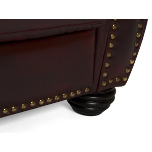 CANAPEA DE LUX CHESTERFIELD HEREFORD 224CM, 3 LOCURI, DIN PIELE NATURALA, CULOARE ROSU ANTIC, ARTIM SELECTION - Img 2