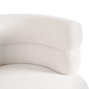 CANAPEA DEOSEBITA 137CM, ARTIM MEBLE, MATERIAL TEXTIL( BOUCLE) SI SUPORT METALIC, CULOARE CREM/AURIU, STIL MODERN - Img 5