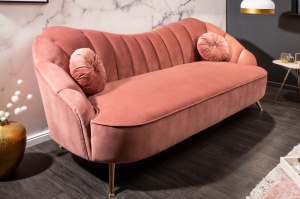 CANAPEA DEOSEBITA 220CM, CATIFEA ROZ INCHIS, DESIGN RETRO, ARTIM GROUP SELECTION - Img 4