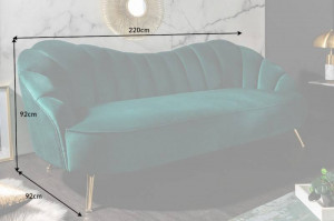 CANAPEA DEOSEBITA, 220CM, CATIFEA TURCOAZ, DESIGN RETRO, ARTIM GROUP SELECTION - Img 2
