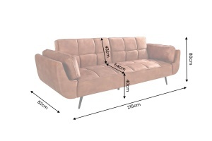 CANAPEA EXTENSIBILA BOUTIQUE 215CM, 3 LOCURI, REALIZAT DIN LEMN SI CATIFEA, CULOARE MARO RUGINIU - Img 9