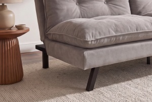 CANAPEA EXTENSIBILA COCO 190CM, 3 LOCURI, REALIZATA DIN LEMN SI CATIFEA, DE CULOARE BEJ, ARTIM GROUP - Img 5