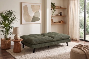 CANAPEA EXTENSIBILA COCO 190CM, 3 LOCURI, REALIZATA DIN LEMN SI CATIFEA RAIAT, DE CULOARE VERDE, ARTIM GROUP SELECTION - Img 5