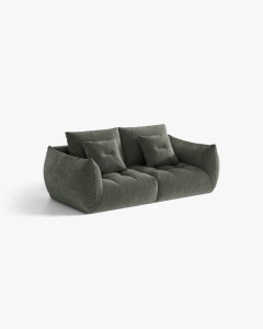 CANAPEA EXTENSIBILA CU 3 LOCURI, BLOOM, 232 CM, VERDE MUSCHI, CU TAPITERIE DIN TEXTIL STRUCTURAT WIND, MICADONI - Img 2