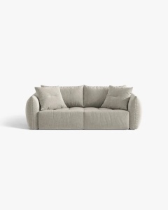 CANAPEA EXTENSIBILA CU 3 LOCURI, BLOOM, 250 CM, GRI DESCHIS, CU TAPITERIE DIN TEXTIL STRUCTURAT WIND, MICADONI