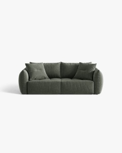 CANAPEA EXTENSIBILA CU 3 LOCURI, BLOOM, 250 CM, VERDE MUSCHI, CU TAPITERIE DIN TEXTIL STRUCTURAT WIND, MICADONI