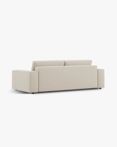 CANAPEA EXTENSIBILA CU 3 LOCURI, JODIE, 107X472 CM, ADANCIME SCAUN 62 CM, BEJ INCHIS, TAPITAT CU TAPITERIE DIN TEXTIL CATIFEA BLUVEL, MICADONI - Img 4
