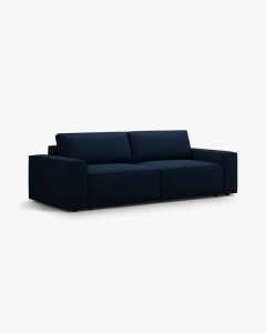 CANAPEA EXTENSIBILA CU 3 LOCURI, JODIE, 107X472 CM, ADANCIME SCAUN 62 CM, ALBASTRU INCHIS, TAPITAT CU TAPITERIE DIN TEXTIL BOUCLE BALOO, MICADONI - Img 3