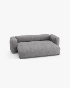 CANAPEA EXTENSIBILA, CU 3 LOCURI, MARTINA, GRI GRAFIT, 264 CM, CU TAPITERIE DIN TEXTIL BOUCLE MONET, MICADONI - Img 3
