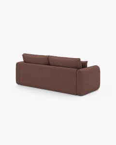 CANAPEA EXTENSIBILA DORMI, ROZ INCHIS, 225X94 CM, TAPITAT CU TAPITERIE DIN TEXTIL STRUCTURAT MOLYBDEN, MICADONI - Img 5