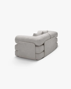 CANAPEA EXTENSIBILA DREAMY, CU 3 LOCURI, GRI DESCHIS, 206X95 CM, TAPITAT CU TAPITERIE DIN TEXTIL STRUCTURAT LIBERTY, MICADONI - Img 5