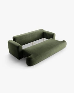 CANAPEA EXTENSIBILA ELLA, VERDE, 253X108 CM, TAPITAT CU TAPITERIE DIN TEXTIL CATIFEA VOGUE, MICADONI - Img 4