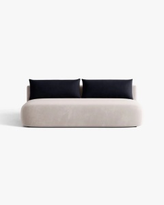 CANAPEA EXTENSIBILA HENA, CU 3 LOCURI, GRI DESCHIS, 205X112 CM, TAPITAT CU TAPITERIE DIN TEXTIL CATIFEA SALVADOR, MICADONI