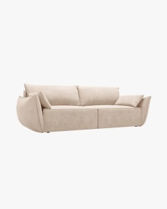 CANAPEA EXTENSIBILA KAELLE, 244 CM, CU 3 LOCURI, BEJ, CU TAPITERIE DIN TEXTIL CHENILLE OVER THE HORIZON, MICADONI - Img 3