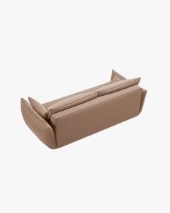 CANAPEA EXTENSIBILA KAELLE, 244 CM, CU 3 LOCURI, BEJ, CU TAPITERIE DIN TEXTIL CATIFEA BLUVEL, MICADONI - Img 5