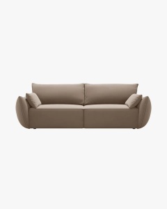 CANAPEA EXTENSIBILA KAELLE, 244 CM, CU 3 LOCURI, CAPPUCCINO, CU TAPITERIE DIN TEXTIL CATIFEA BLUVEL, MICADONI