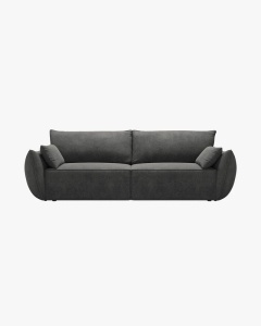 CANAPEA EXTENSIBILA KAELLE, 244 CM, CU 3 LOCURI, GRI INCHIS, CU TAPITERIE DIN TEXTIL CHENILLE OVER THE HORIZON, MICADONI