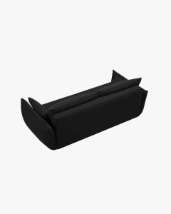 CANAPEA EXTENSIBILA KAELLE, 244 CM, CU 3 LOCURI, NEGRU, CU TAPITERIE DIN TEXTIL CATIFEA BLUVEL, MICADONI - Img 5