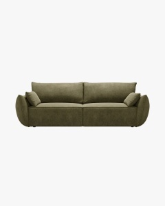 CANAPEA EXTENSIBILA KAELLE, 244 CM, CU 3 LOCURI, VERDE, CU TAPITERIE DIN TEXTIL CHENILLE OVER THE HORIZON, MICADONI