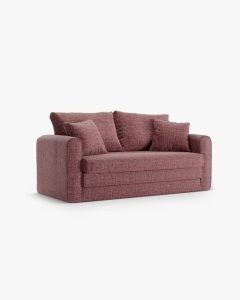 CANAPEA EXTENSIBILA LIDO, ROSU, 158X69 CM, TAPITAT CU TAPITERIE DIN TEXTIL STRUCTURAT BALTIMORE, MICADONI - Img 2