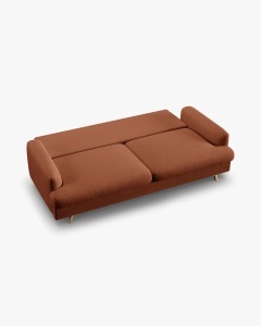 CANAPEA EXTENSIBILA NAOMI, CU 3 LOCURI, CARAMIZIU, 233X110 CM, TAPITAT CU TAPITERIE DIN TEXTIL STRUCTURAT LIBERTY, MICADONI - Img 5