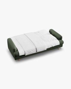 CANAPEA EXTENSIBILA NAOMI, CU 3 LOCURI, VERDE MUSCHI, 233X110 CM, TAPITAT CU TAPITERIE DIN TEXTIL STRUCTURAT LIBERTY, MICADONI - Img 3