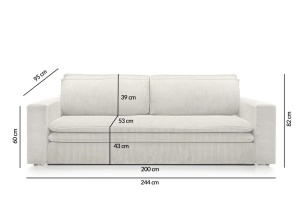 CANAPEA EXTENSIBILA SENSE, CU FUNCTIE DE DORMIT, GRUPA II, CONFECTIONATA DIN METAL, SPUMA POLIURETANICA SI TEXTIL, STIL MODERN - Img 2