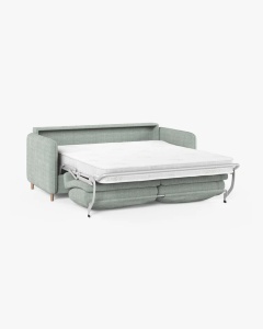 CANAPEA EXTENSIBILA SIMO, VERDE MENTA, 225X94 CM, TAPITAT CU TAPITERIE DIN TEXTIL STRUCTURAT BABEL, MICADONI - Img 3