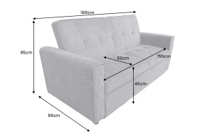 CANAPEA EXTENSIBILA, SMART 180CM, 2 LOCURI, CATIFEA GRI RAIAT, ARTIM GROUP SELECTION - Img 3