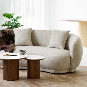 CANAPEA HAWKES 190CM, DIN LEMN SI TEXTIL, CULOARE BEJ NISIPIU, HOUSE NORDIC - Img 6