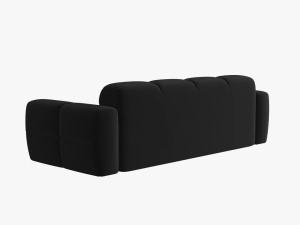 CANAPEA LISA, 4 LOCURI, 265 CM, NEGRU, TAPITERIE DIN CATIFEA, DESIGN DEOSEBIT - Img 4