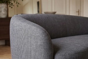 CANAPEA LIVING SEMIROTUNDA ELEMENTS, 180CM, 2 LOCURI, DIN LEMN SI MATERIAL CATIFEA, CULOARE GRI GRAFIT, INVICTA INTERIOR - Img 9
