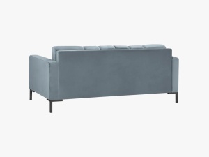 CANAPEA MAMAIA, 2 LOCURI, 152 CM, ALBASTRU DESCHIS 06/NEGRU, TAPITERIE DIN CATIFEA, DESIGN DEOSEBIT - Img 4
