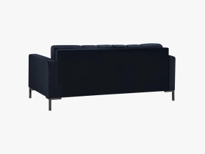 CANAPEA MAMAIA, 2 LOCURI, 152 CM, ALBASTRU INCHIS 89/NEGRU, TAPITERIE DIN CATIFEA, DESIGN DEOSEBIT - Img 4