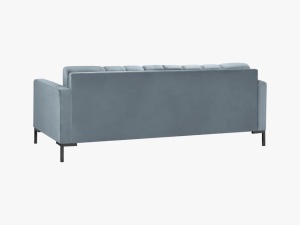 CANAPEA MAMAIA, 3 LOCURI, 177 CM, ALBASTRU DESCHIS 06/NEGRU, TAPITERIE DIN CATIFEA, DESIGN DEOSEBIT - Img 4