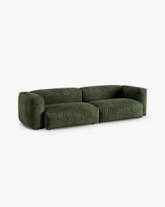 CANAPEA MARTINA, 320X120 CM, ADANCIME SCAUN 90 CM, VERDE, TAPITAT CU TAPITERIE DIN TEXTIL CATIFEA VOGUE MICADONI - Img 2