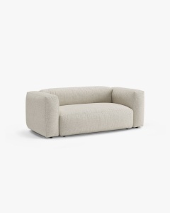 CANAPEA MARTINA, CU 2 LOCURI, BEJ, 200 CM, CU TAPITERIE DIN TEXTIL BOUCLE MONET, MICADONI - Img 2