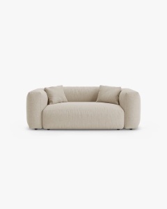 CANAPEA MARTINA, CU 2 LOCURI, BEJ DESCHIS, 200 CM, CU TAPITERIE DIN TEXTIL STRUCTURAT BOSTON, MICADONI