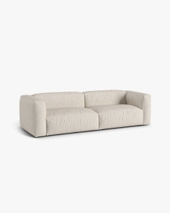 CANAPEA MARTINA, CU 3 LOCURI, BEJ, 244 CM, CU TAPITERIE DIN TEXTIL BOUCLE MONET, MICADONI - Img 2