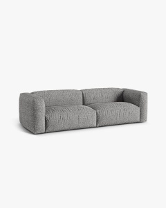 CANAPEA MARTINA, CU 3 LOCURI, GRI GRAFIT, 244 CM, CU TAPITERIE DIN TEXTIL BOUCLE MONET, MICADONI - Img 2